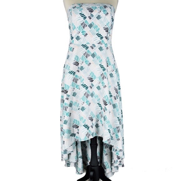 NWOT Black House White Market High Low Strapless Dress with Shash - Picture 4 of 11